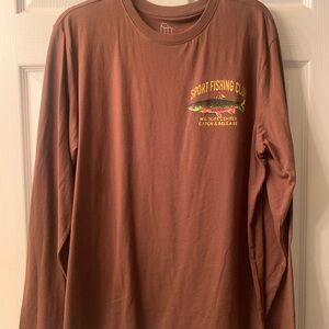 Original Use Brown Sport Fishing Club Long Sleeve Shirt